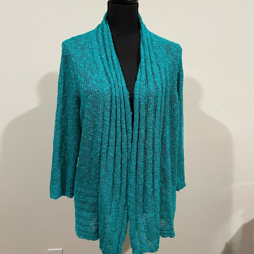 Teal Women's Cardigan Sweater By Fever, Size Medium